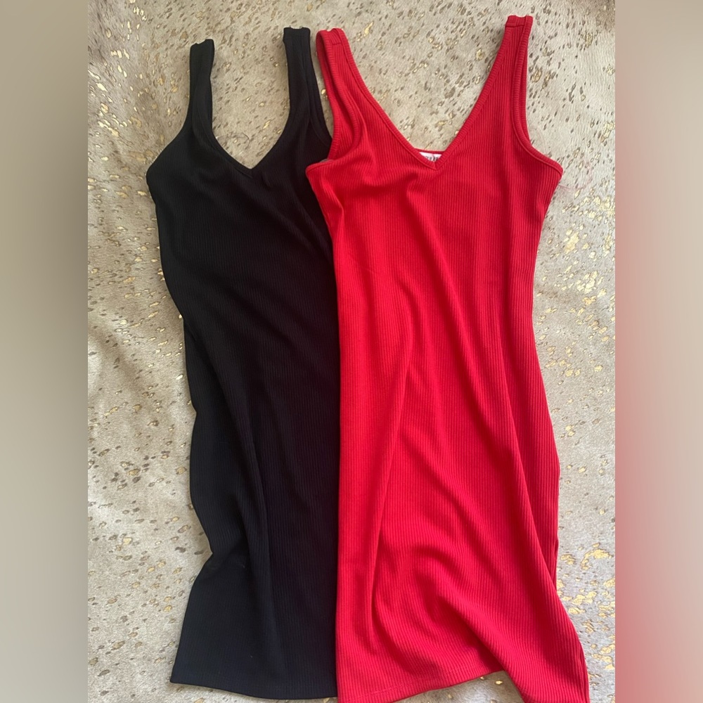 Black and Red Ribbed Dress Bundle- New with Tags